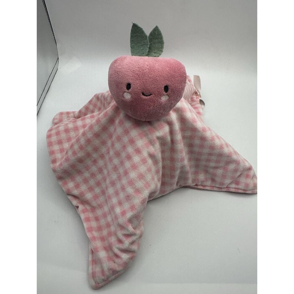Carters Just One You Lovey Strawberry Security Blanket Pink Gingham Plush Toy